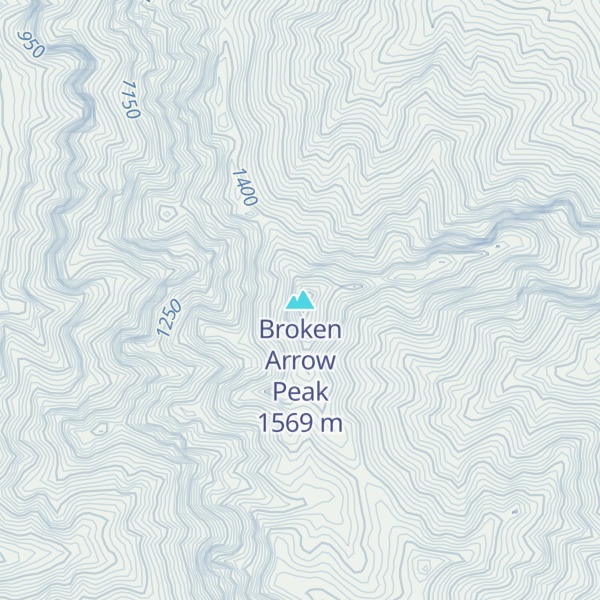 Map of Broken Arrow Peak