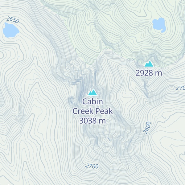 Map of Cabin Creek Peak