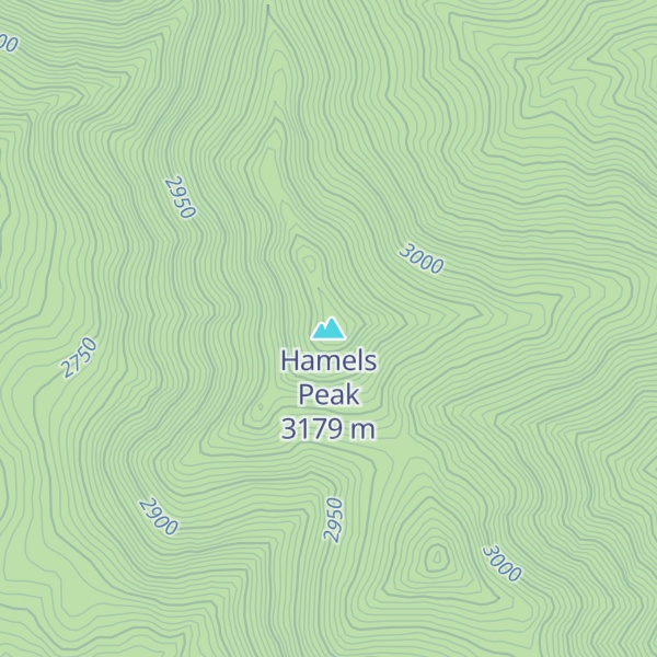 Map of Hamels Peak