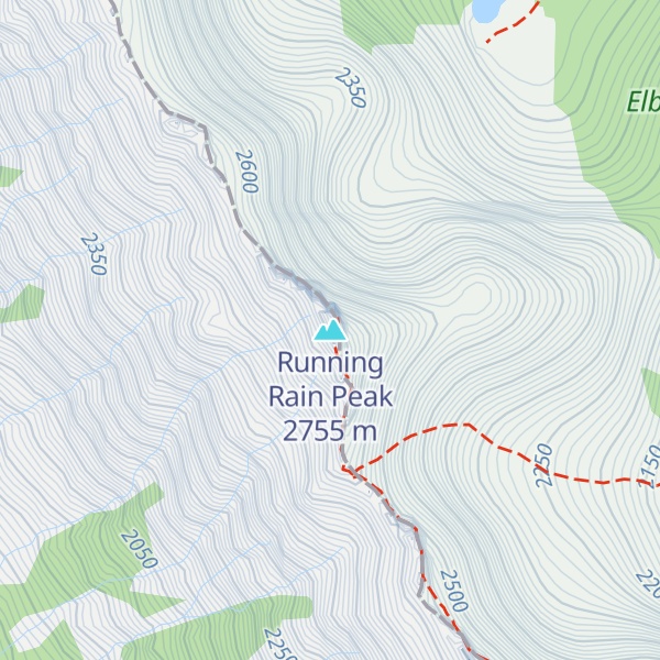 Map of Running Rain Peak