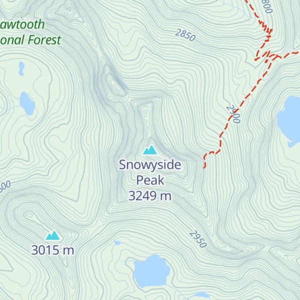 Map of Snowyside Peak