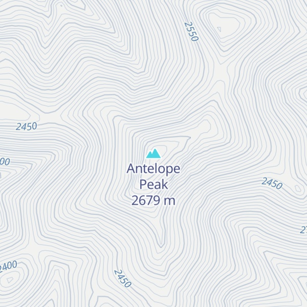 Map of Antelope Peak