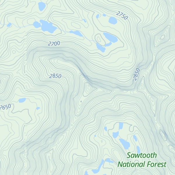 Map of Alpine Creek Lakes Peak