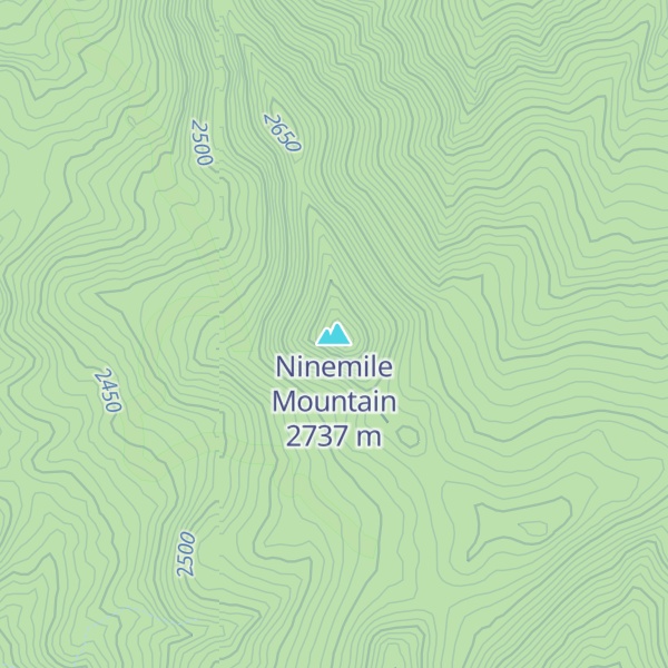 Map of Ninemile Mountain