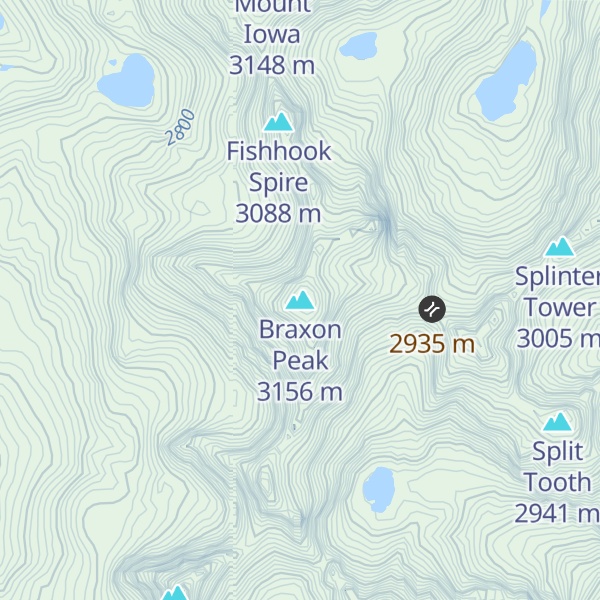 Map of Braxon Peak