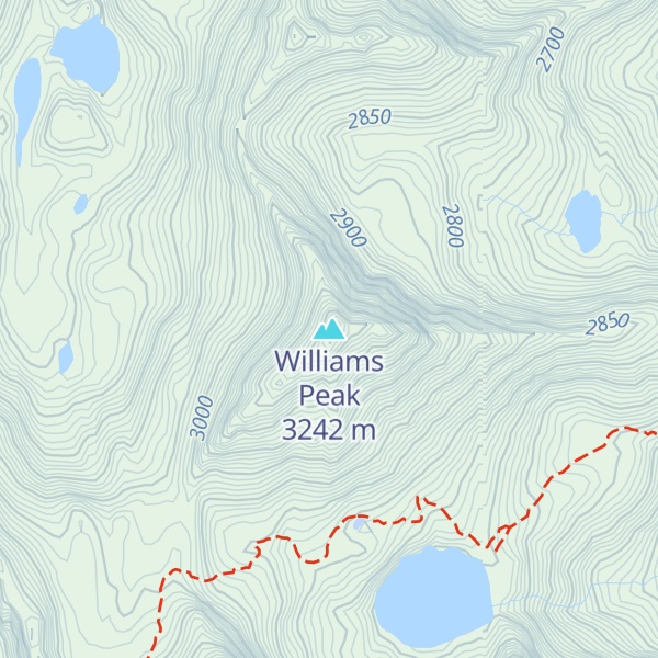 Map of Williams Peak