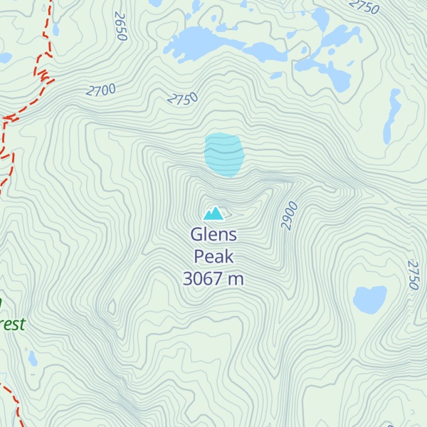 Map of Glens Peak