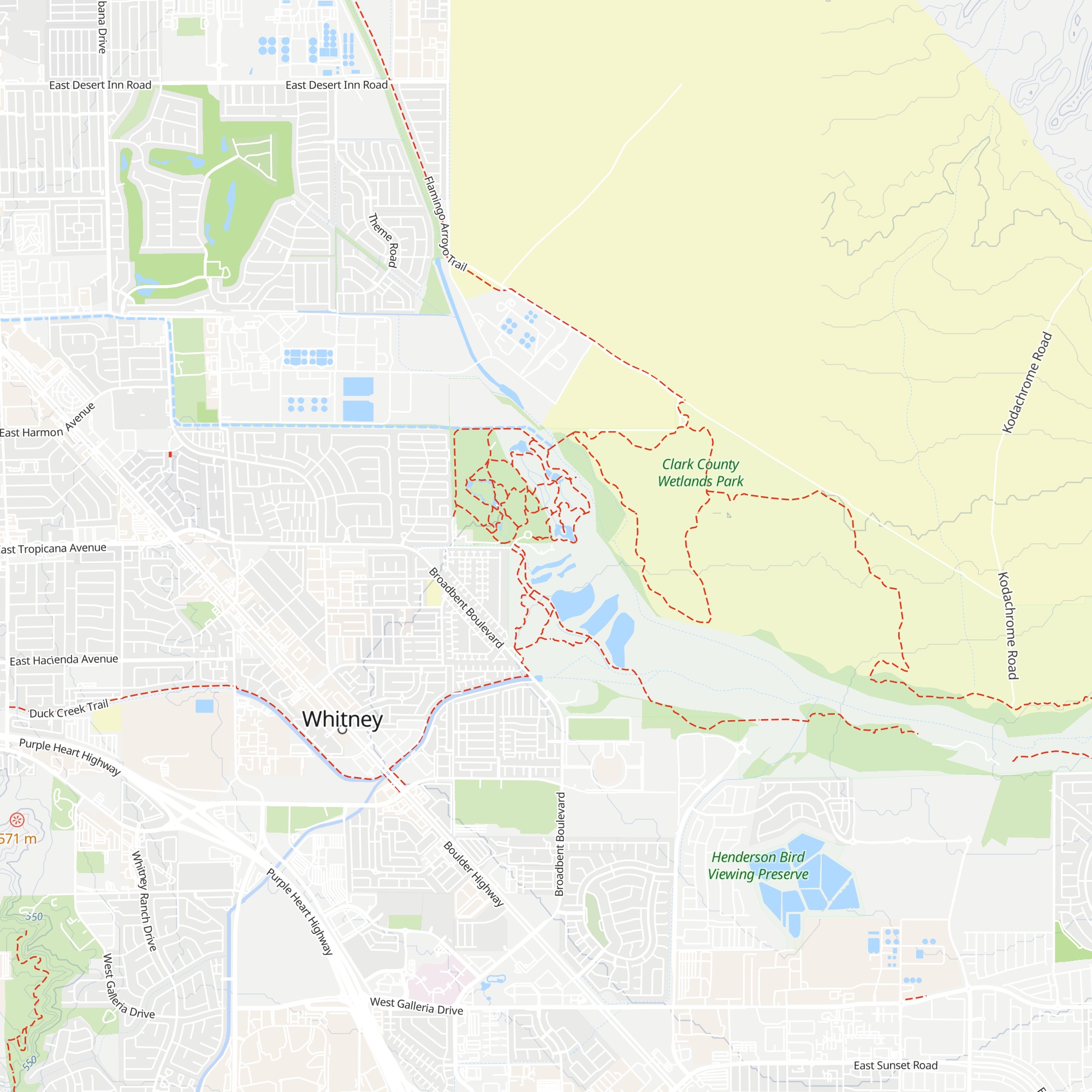 Clark County Wetlands Park Nature Center map