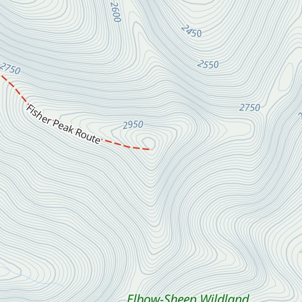 Map of Fisher Peak