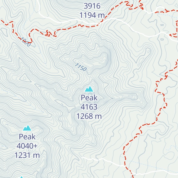 Map of Peak 4163