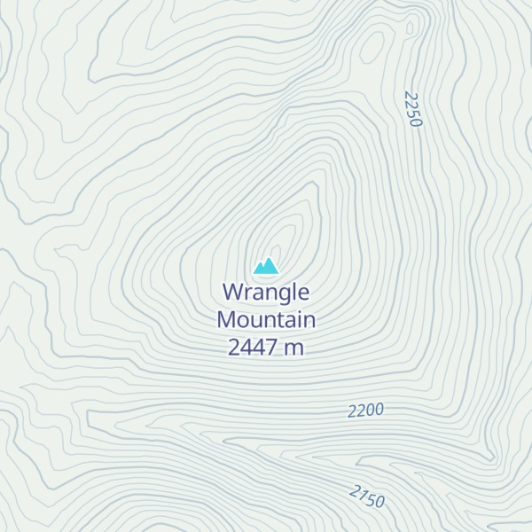 Map of Wrangle Mountain