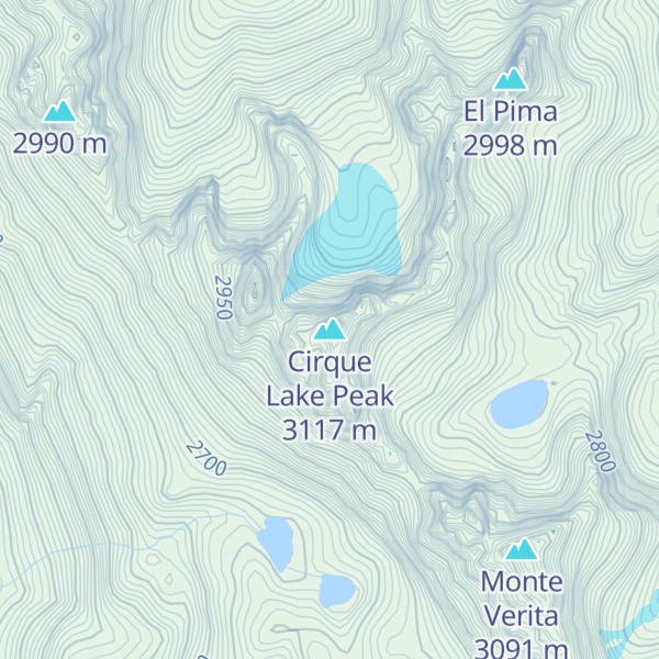 Map of Cirque Lake Peak