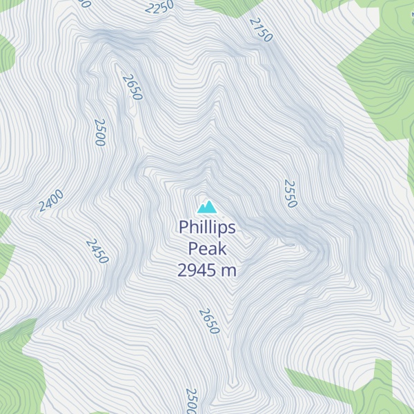 Map of Phillips Peak