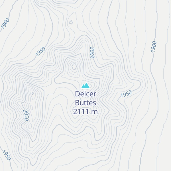 Map of Delcer Buttes