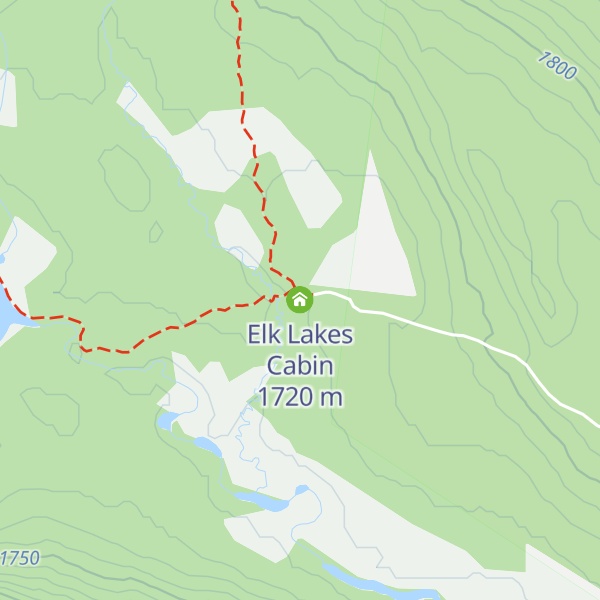 Map of Elk Lakes Cabin