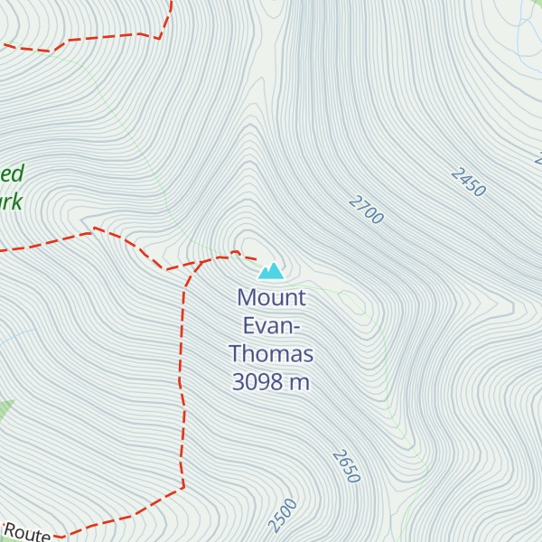 Map of Mount Evan-Thomas