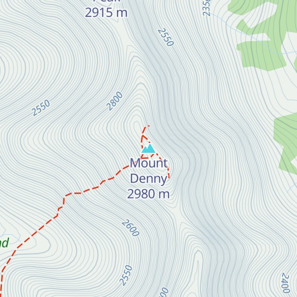 Map of Mount Denny