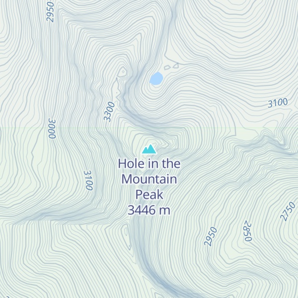 Map of Hole in the Mountain Peak