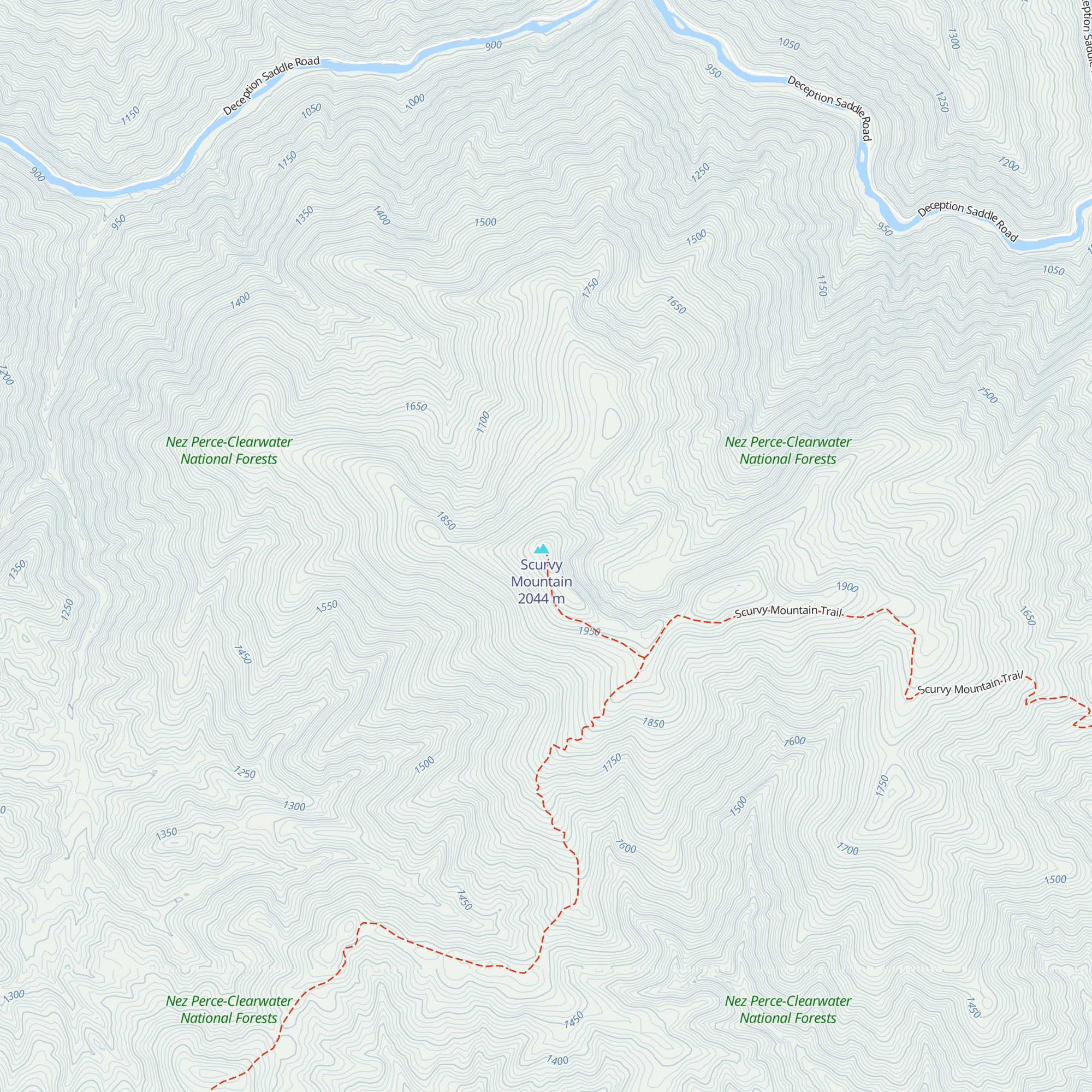 Scurvy Mountain Lookout map