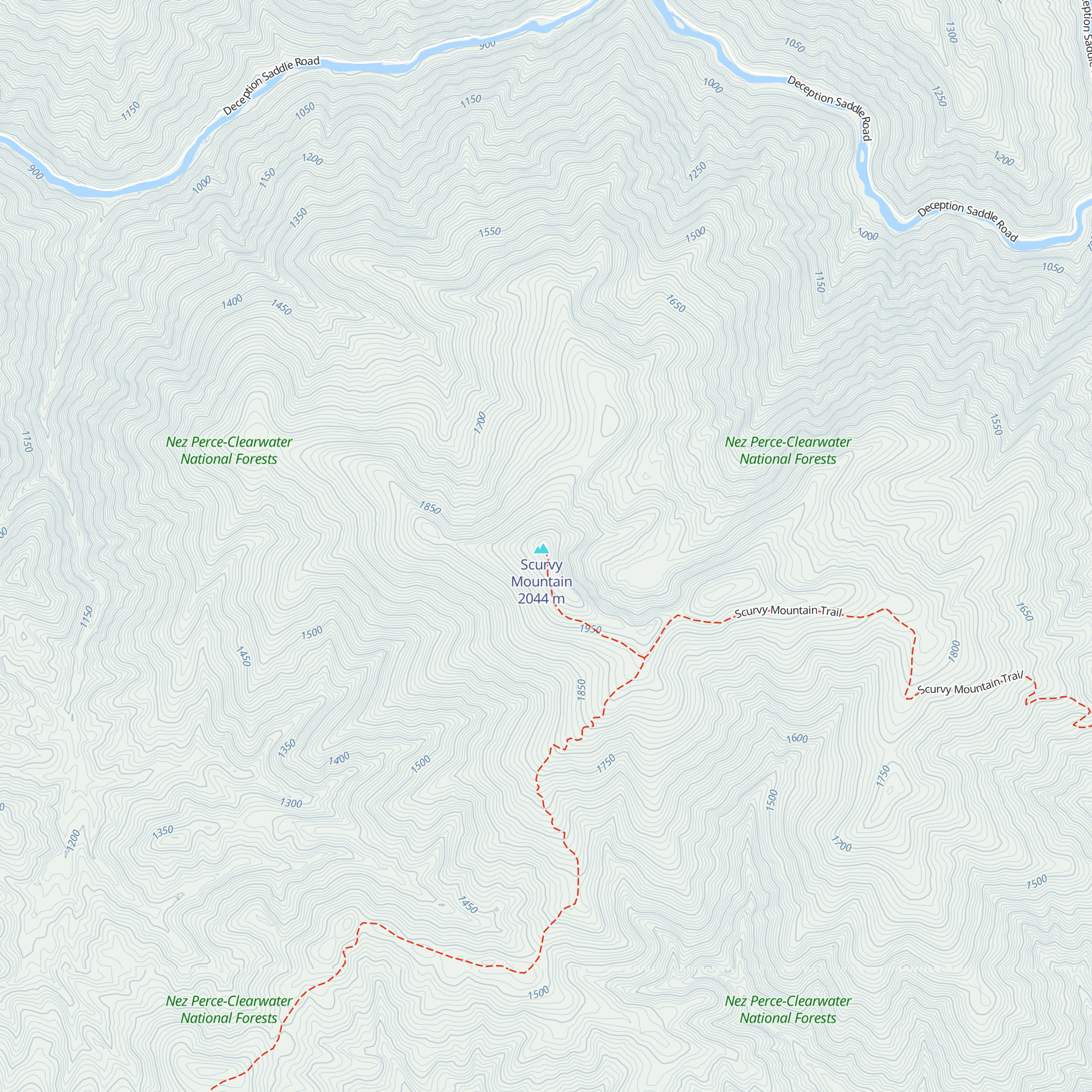 Scurvy Mountain Lookout map