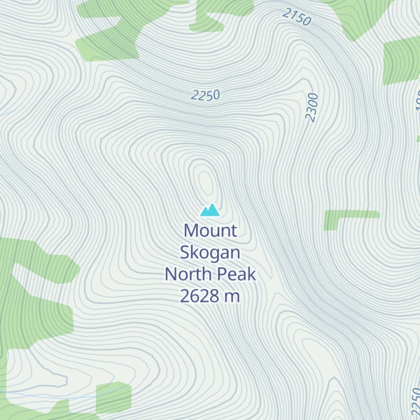 Map of Mount Skogan North Peak