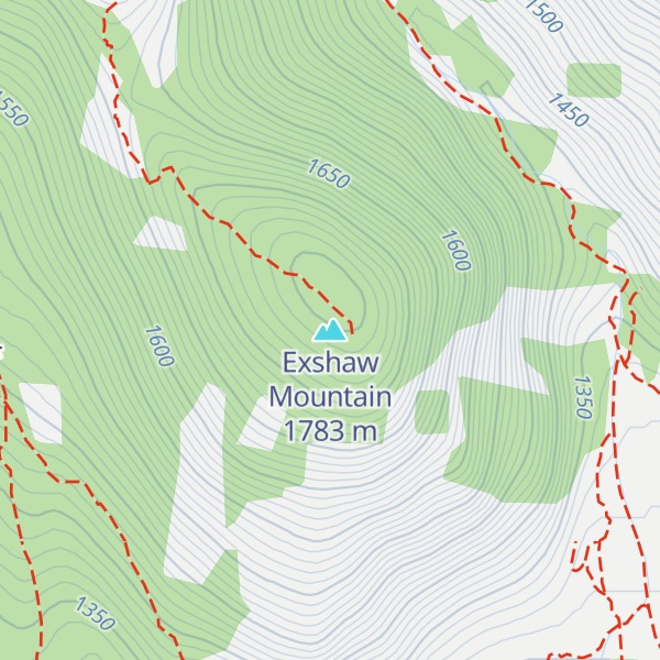 Map of Exshaw Mountain
