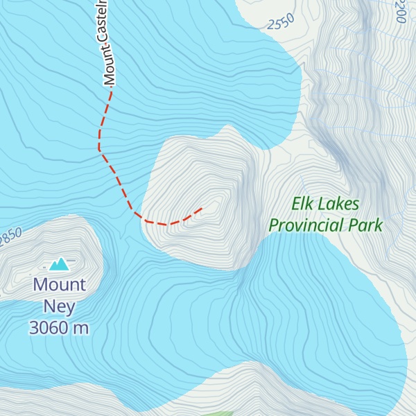 Map of Mount Castelnau