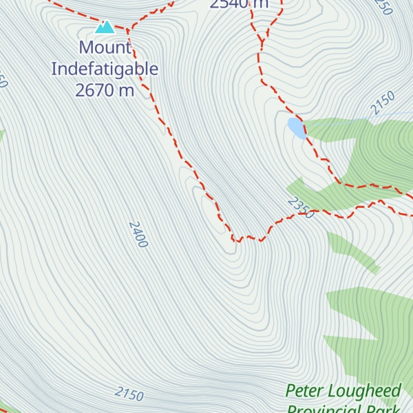 Map of Mount Indefatigable South Peak