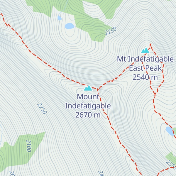 Map of Mount Indefatigable