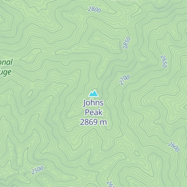 Map of Johns Peak
