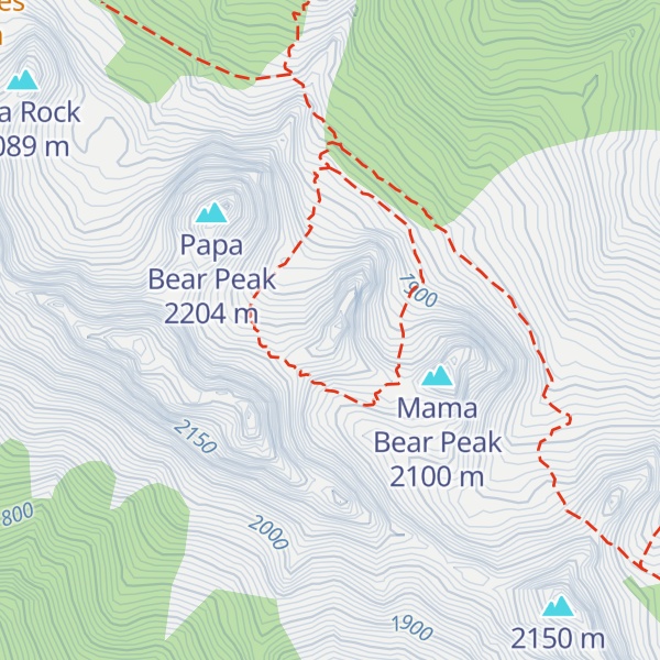 Map of Baby Bear Peak