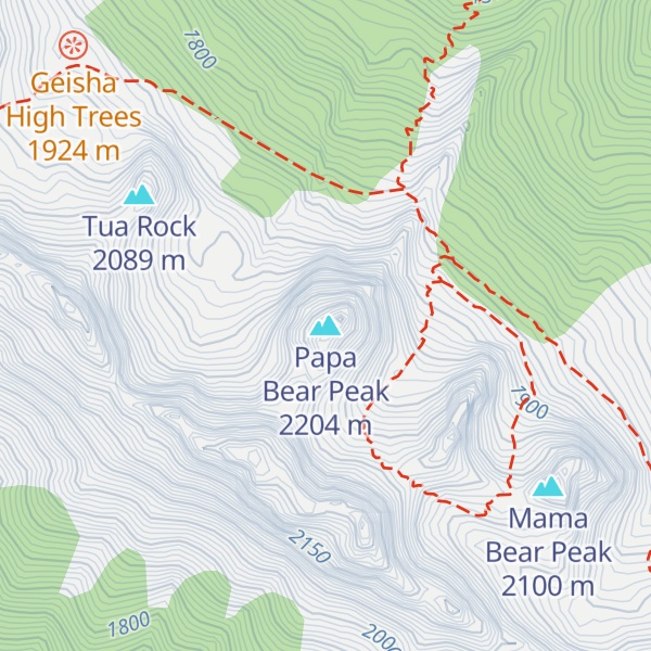 Map of Papa Bear Peak