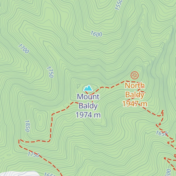 Map of Mount Baldy