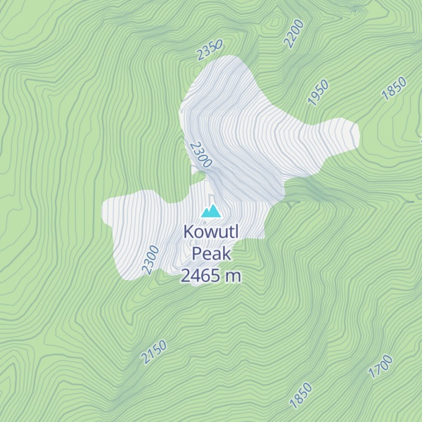 Map of Kowutl Peak