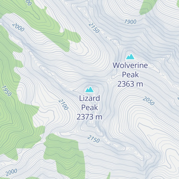 Map of Lizard Peak
