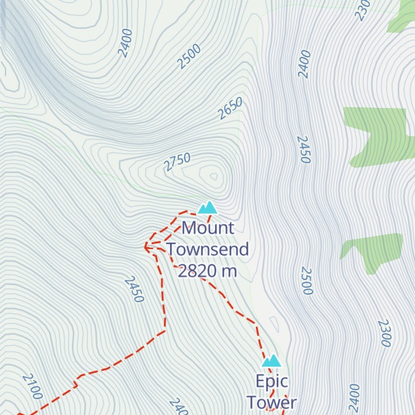 Map of Mount Townsend