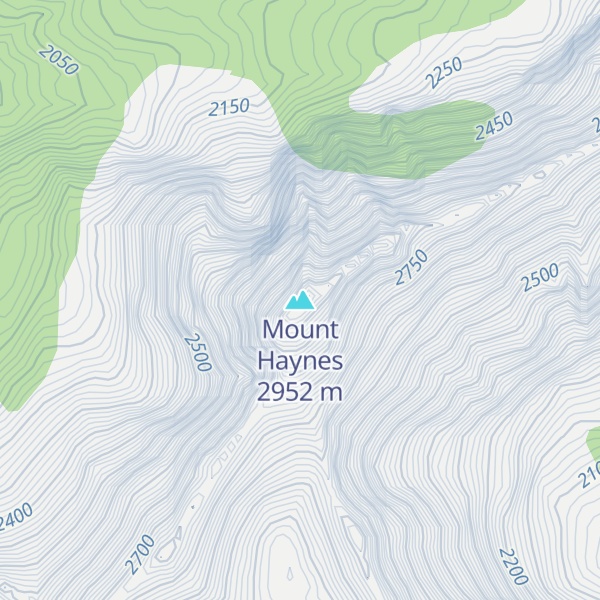 Map of Mount Haynes