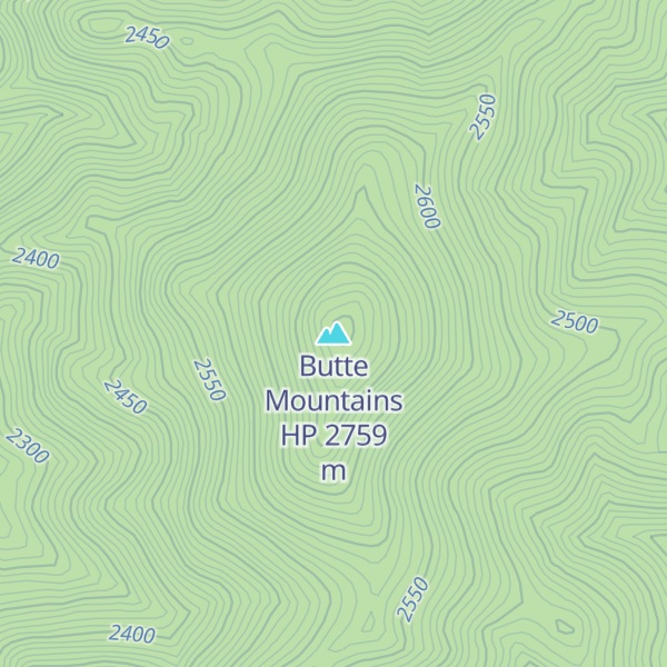 Map of Butte Mountains HP