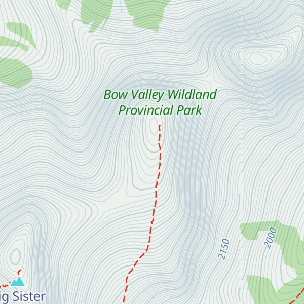 Map of Middle Sister (Charity Peak)