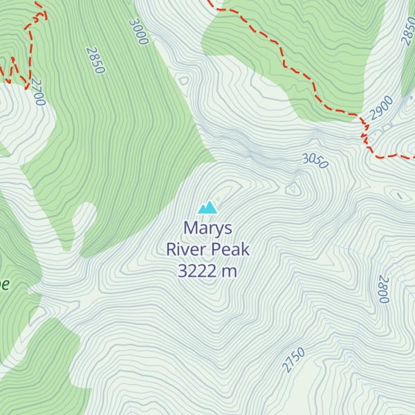Map of Marys River Peak