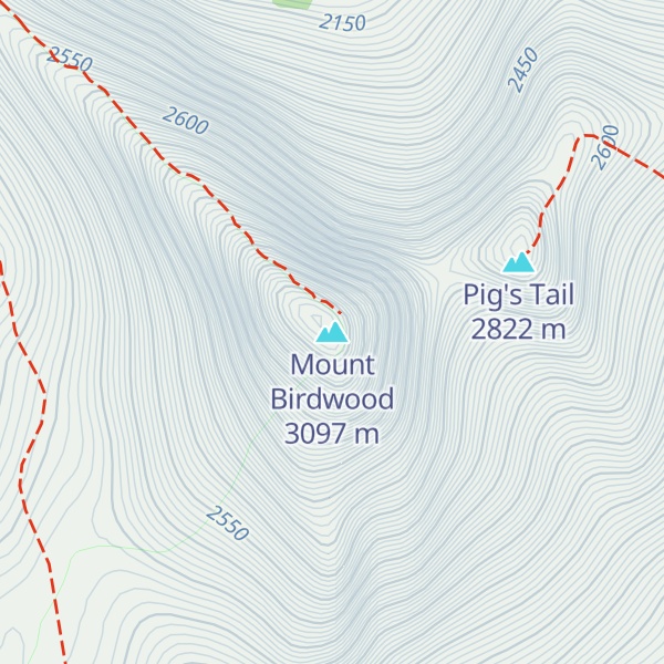 Map of Mount Birdwood