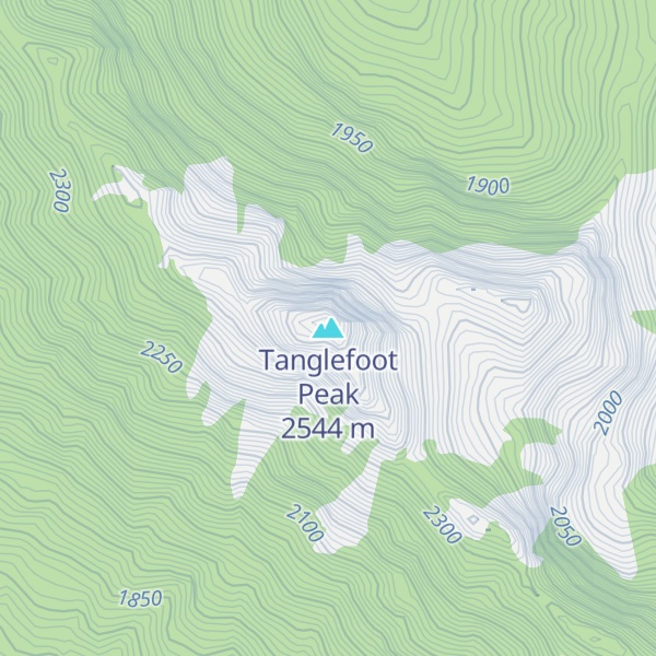 Map of Tanglefoot Peak