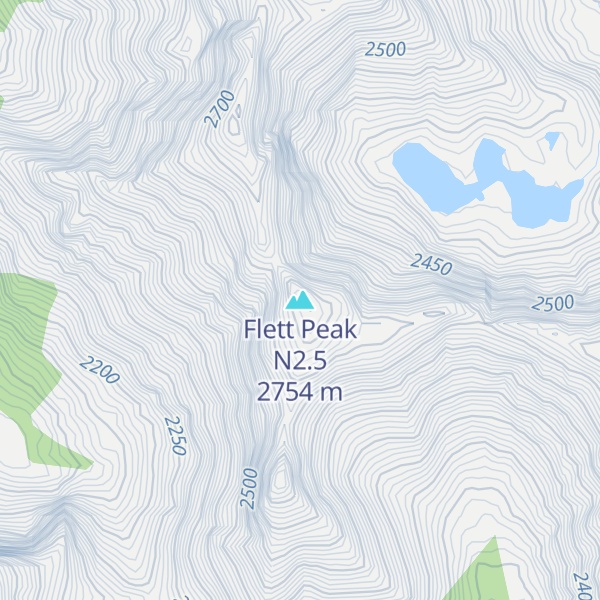 Map of Flett Peak N2.5