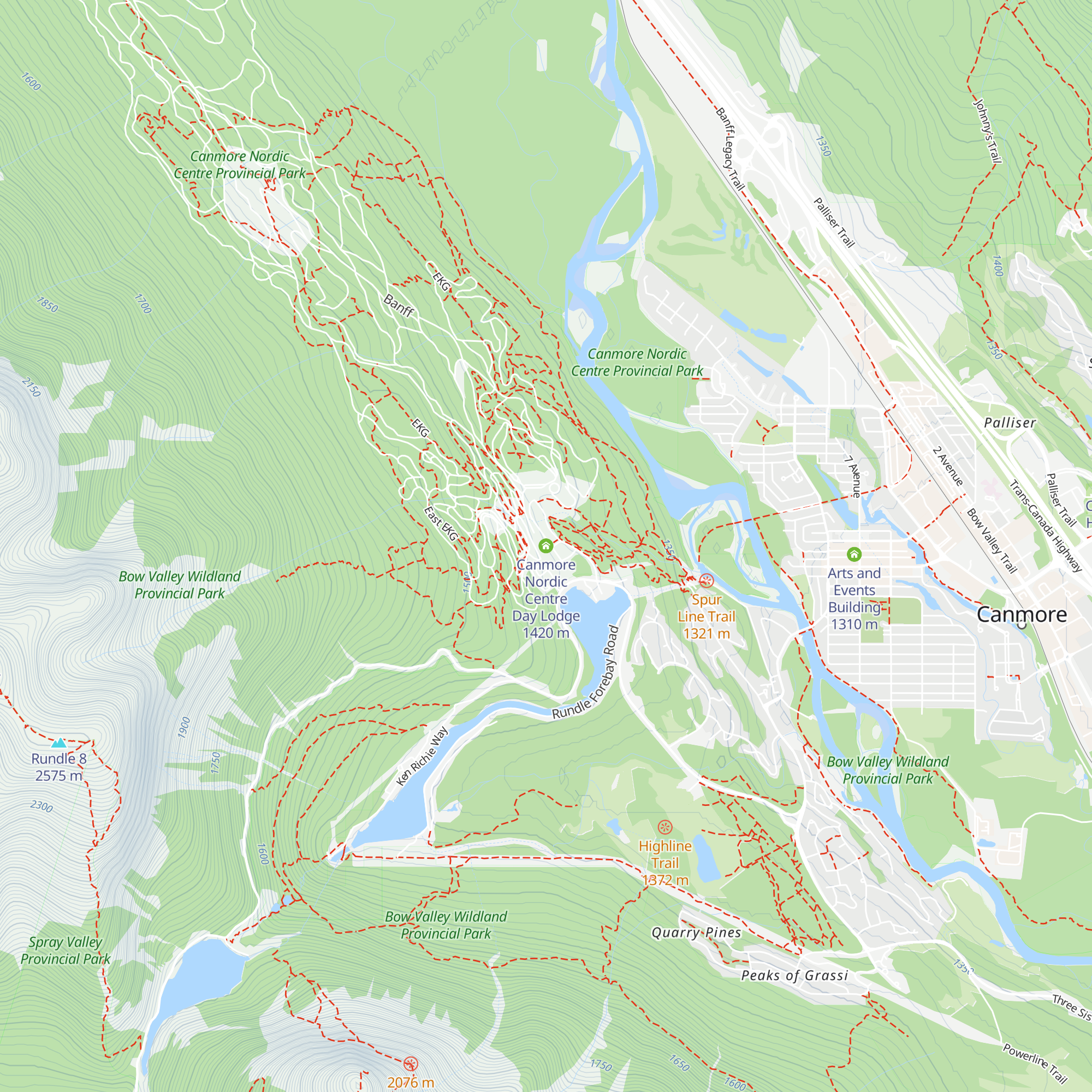 Canmore Nordic Centre Day Lodge map