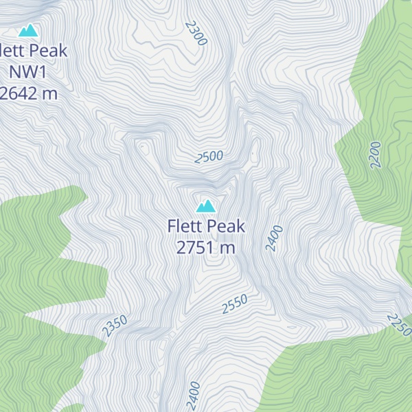 Map of Flett Peak