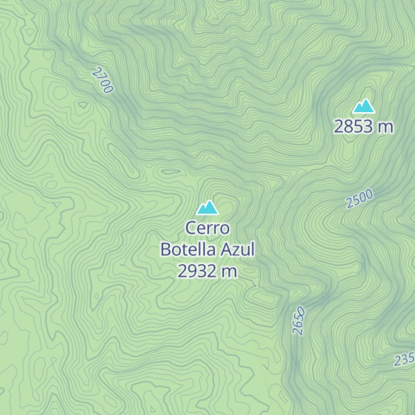 Map of Cerro Botella Azul