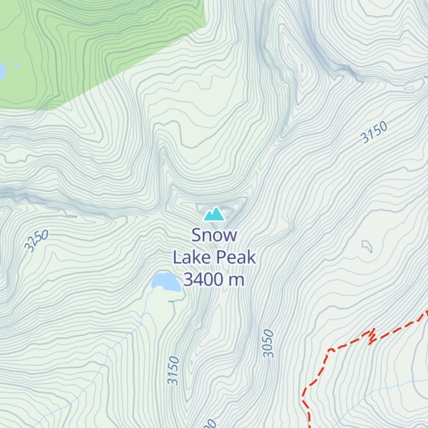 Map of Snow Lake Peak