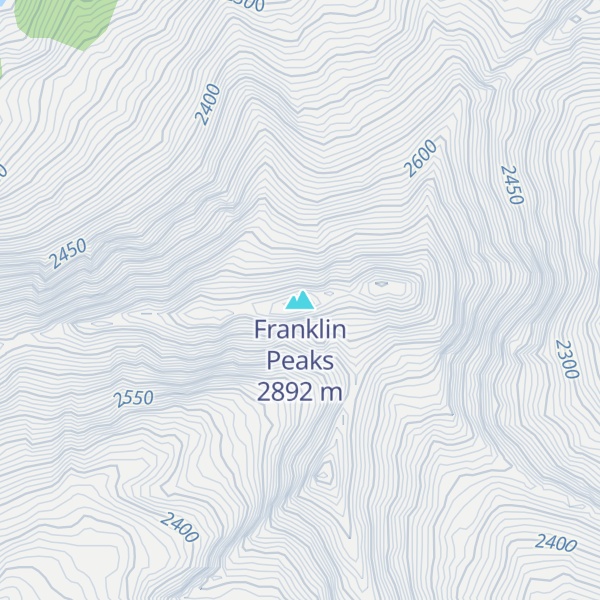 Map of Franklin Peaks