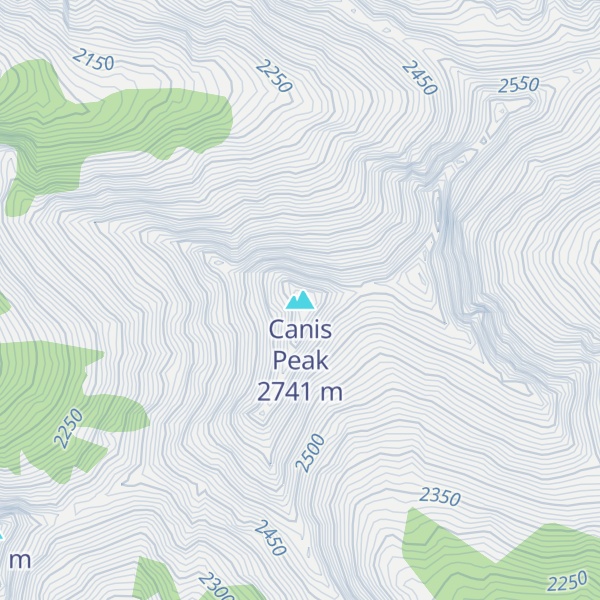 Map of Canis Peak