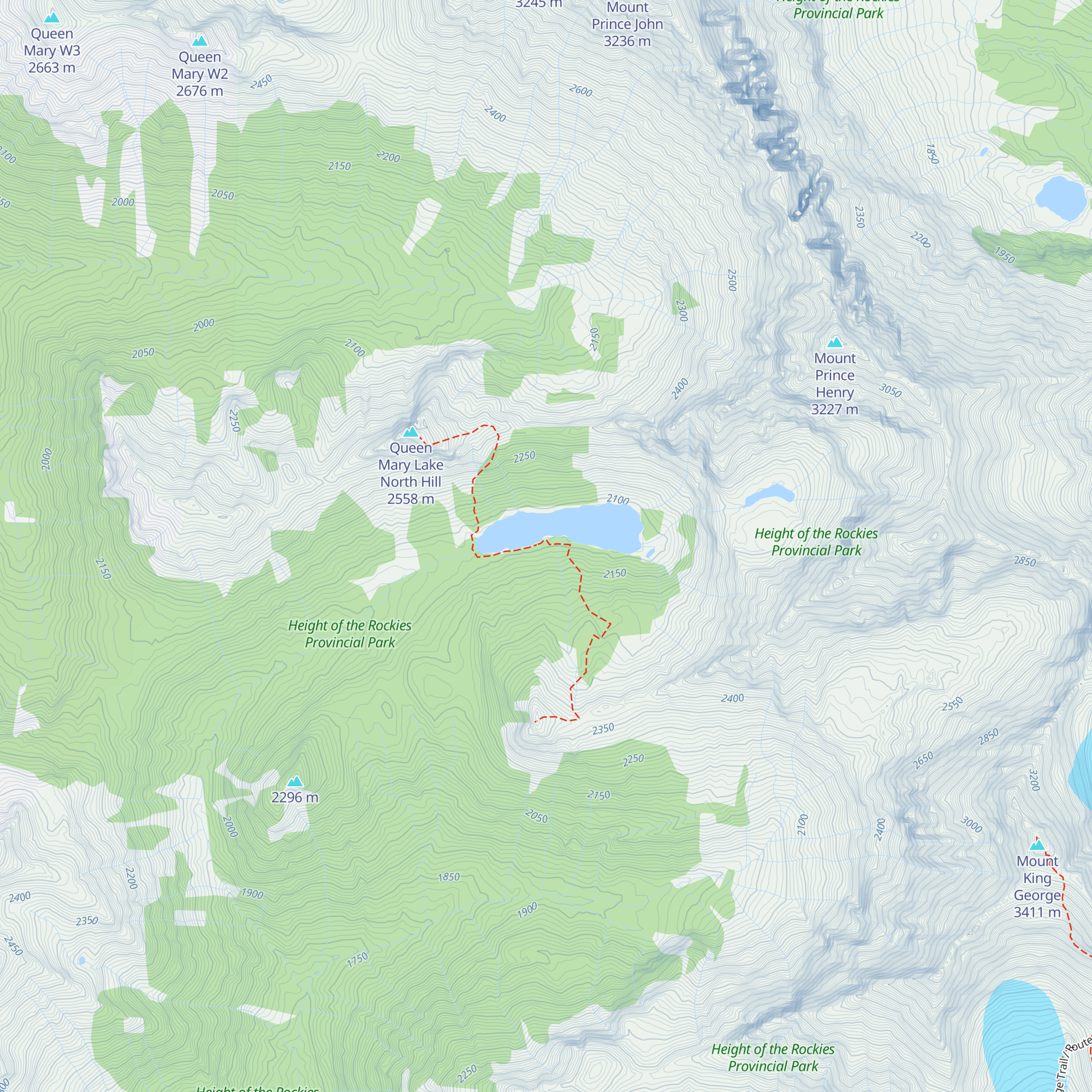 Queen Mary Lake Cabin map